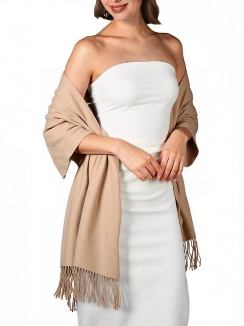 OHAYOMI Pashmina Shawl Wraps Cashmere Feel Scarves Winter Warm Soft Fashion Scarf for Women Evening Dresses Wedding Bridal Bridesmaid Gifts Travel Blanket - Image 2